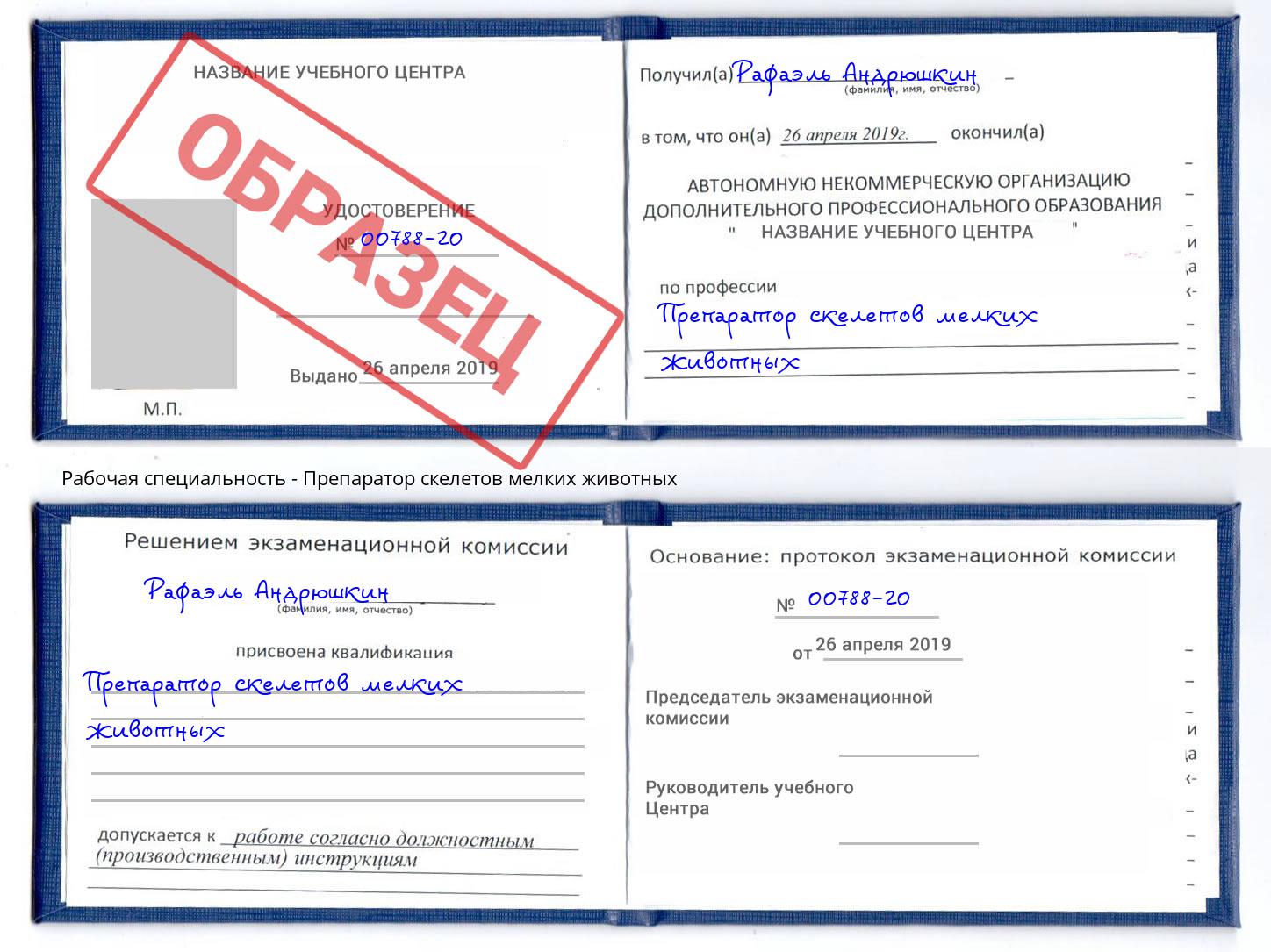 Препаратор скелетов мелких животных Вышний Волочёк