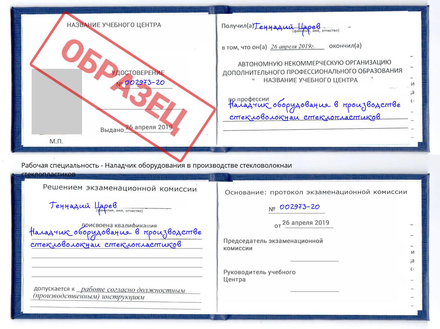 Наладчик оборудования в производстве стекловолокнаи стеклопластиков Вышний Волочёк